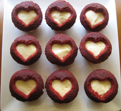 Cut Out Heart Cupcakes